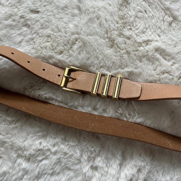 J. Crew Leather Belt Gold Hardware with Rhinestones XS - Picture 3 of 9